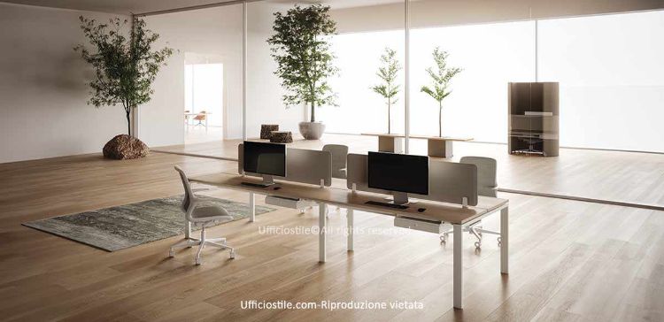 Immagine di Bench 04 posti con cassetti e screen