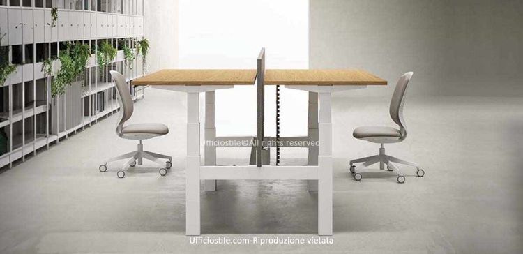 Picture of Height-Adjustable Bench Desk with Front Panel