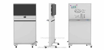 Immagine di Supporto porta monitor su ruote con lavagna