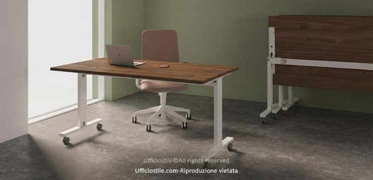 Immagine di Scrivania ribaltabile su ruote  cm.160x80