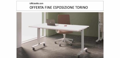 Immagine di Scrivania piano ribaltabile cm.180 su ruote