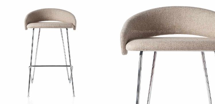 Picture of Chromed fixed frame stool