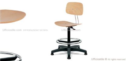 Immagine di Sgabello in Faggio schienale oscillante regolabile