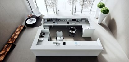 Immagine di Bancone reception composizione bifrontale