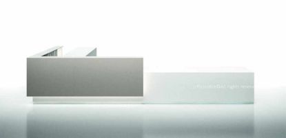 Immagine di Bancone reception angolare con led