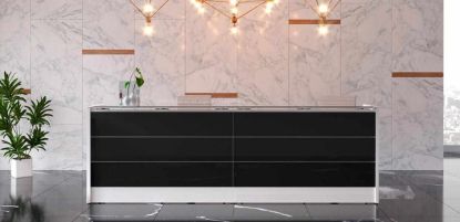 Immagine di Bancone reception frontale lucido