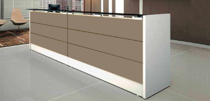 Immagine di Bancone ufficio lineare con inserti colorati