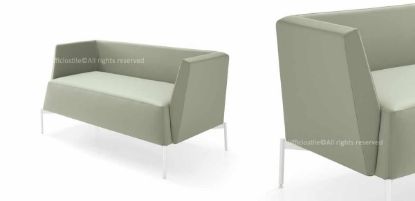 Divanetto attesa da 142 cm Ufficiostile con piedini in acciaio verniciato bianco e rivestimento ignifugo monocolore, codice prodotto ITDIKKEN08.