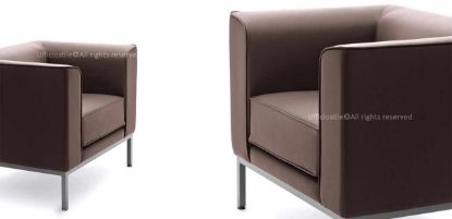 Poltrona per sala d'attesa Cora Ufficiostile con telaio in tubolare d'acciaio verniciato alluminio e rivestimento in ecopelle ignifuga, codice prodotto
