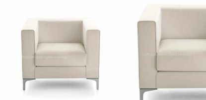 Poltrona attesa 1 posto con struttura quadrata cromata, imbottitura in resine espanse indeformabili a densità portante, rivestimento impermeabile resistente alla fiamma e certificazione Classe 1IM.