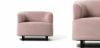Poltrona attesa Loft per uffici, reception, lounge e sale d’attesa, con struttura interna in multistrato di faggio, imbottitura in poliuretano espanso ad alta densità, rivestimento tecnico Trevira CS ignifugo e piedi in legno verniciati neri.