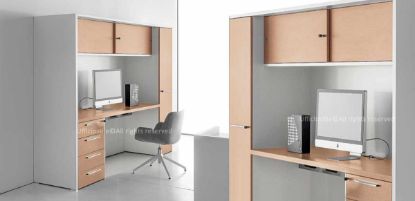 Contenitore multifunzione per ufficio Ufficiostile largo 250 cm, dotato di piano di lavoro spessore 38 mm con top access, ante scorrevoli e cassetti in melaminico con finiture personalizzabili, codice prodotto ITDV50017.