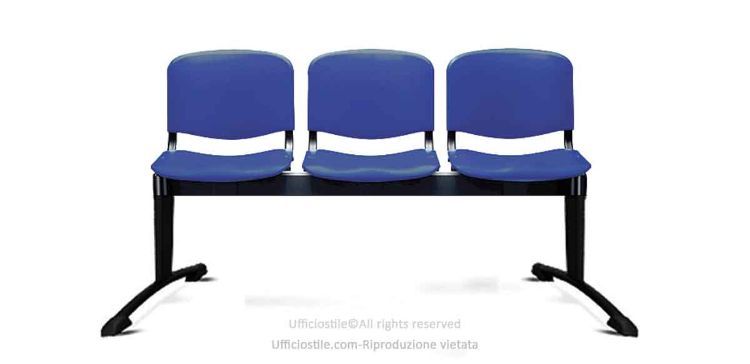 Immagine di Panca attesa 03 posti con sedute in plastica.