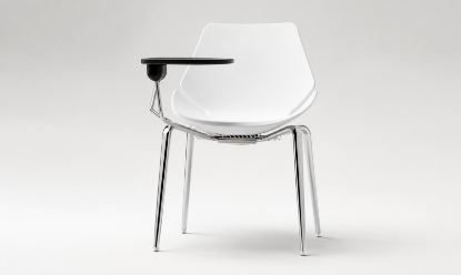 Sedia multifunzione Ufficiostile dotata di scrittoio, con scocca in poliuretano rigido TECH, disponibile in vari colori a tinta unita o bicolore, codice prodotto ITDMEO01.