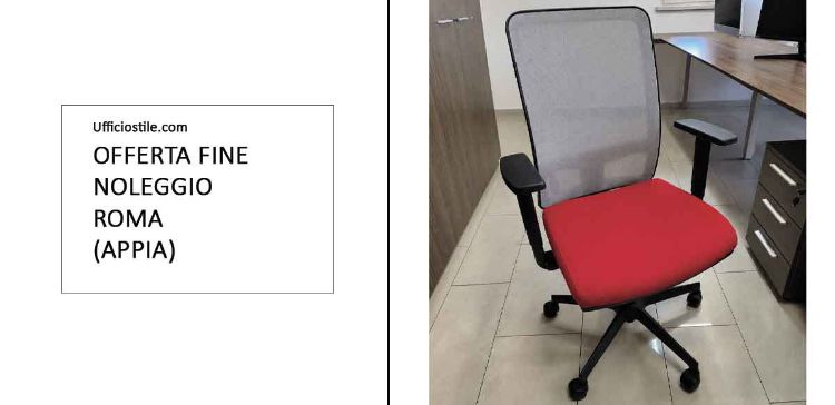 Picture of Poltrona ufficio operativa tessuto rosso- rientro noleggio
