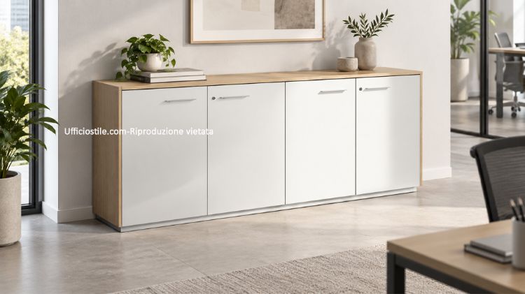 Picture of Office cabinet with 4 hinged doors, finishing top and side panels