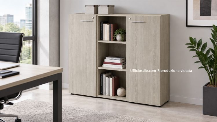 Immagine di Libreria media 01 vano a giorno e 02 ante