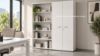 Picture of Oak office cabinet with doors and open compartments