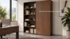Picture of White office cabinet with doors and open compartments
