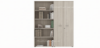 Picture of White office cabinet with doors and open compartments
