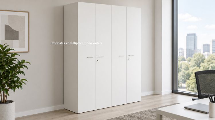 Immagine di Armadio ufficio alto 04 ante Bianco