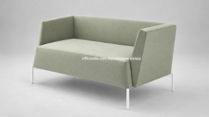 Divanetto attesa da 142 cm Ufficiostile con piedini in acciaio verniciato bianco e rivestimento ignifugo monocolore, codice prodotto ITDIKKEN08.