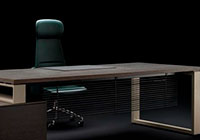 Arch scrivania design con piano in legno impiallacciato